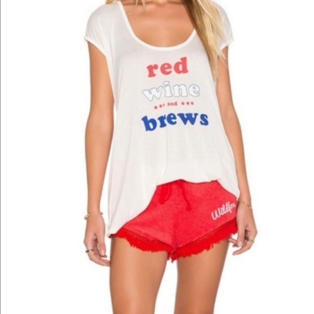 NWT Wildfox Red Wine and Brews Swing Top SZ S